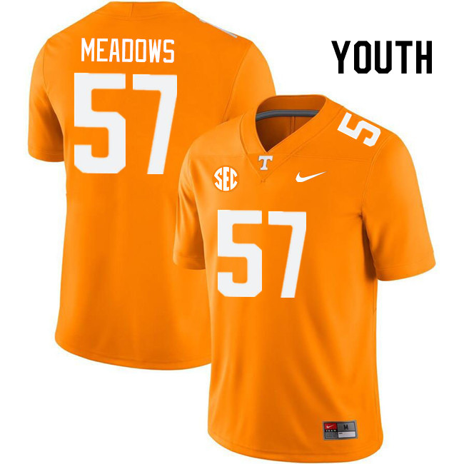 Youth #57 Connor Meadows Tennessee Volunteers College Football Jerseys Stitched Sale-Orange